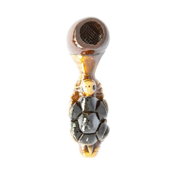 Handmade Wooden Pipe Turtle Black – 2