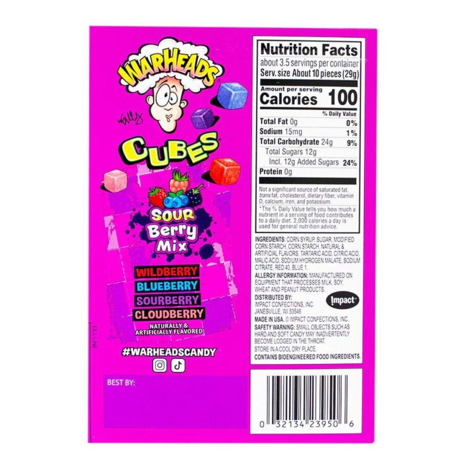 Warheads Theatre Berry Cubes 99G – 2