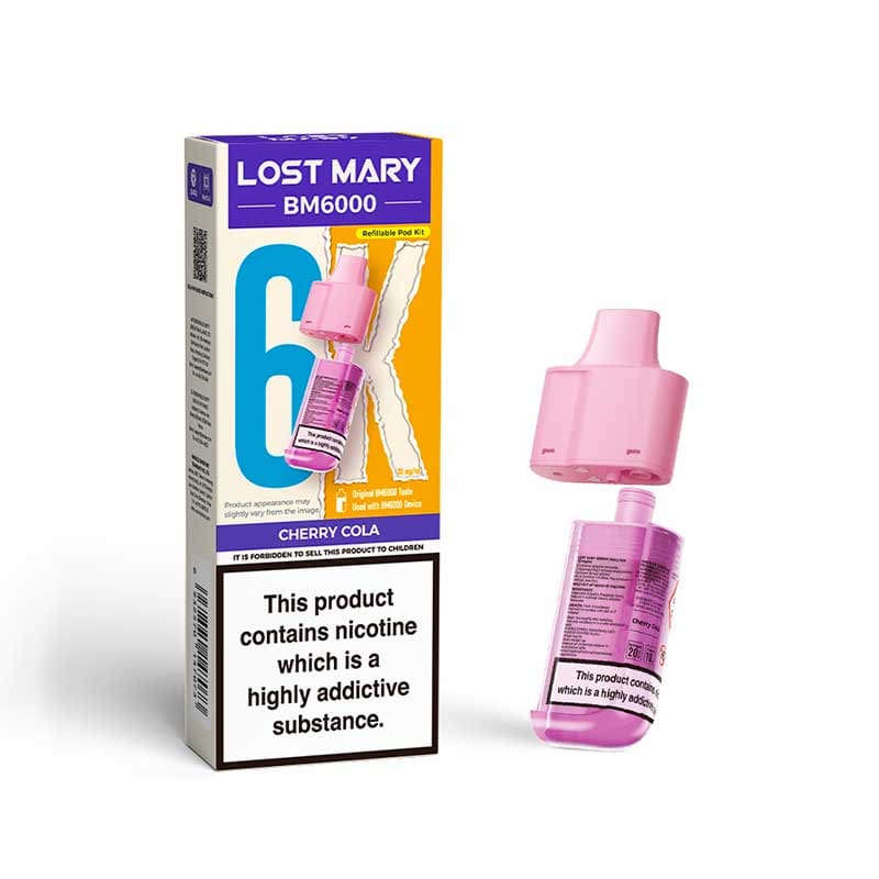 Lost Mary BM6000 Pre-filled Pod - Cherry Cola - Image 1 Lost Mary BM6000 Pre-filled Pod - Cherry Cola - Image 1