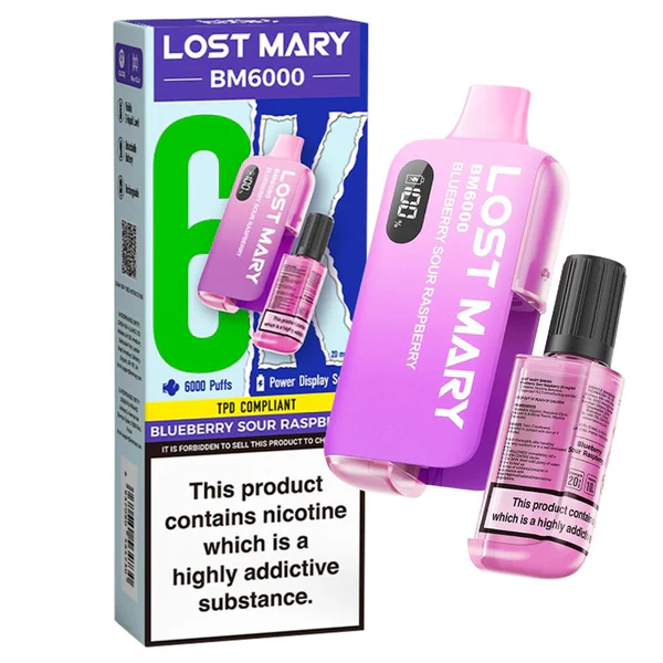 Lost Mary BM6000 - Blueberry Sour Raspberry Pre-Filled Vape Kit - Image 1 Lost Mary BM6000 - Blueberry Sour Raspberry Pre-Filled Vape Kit - Image 1